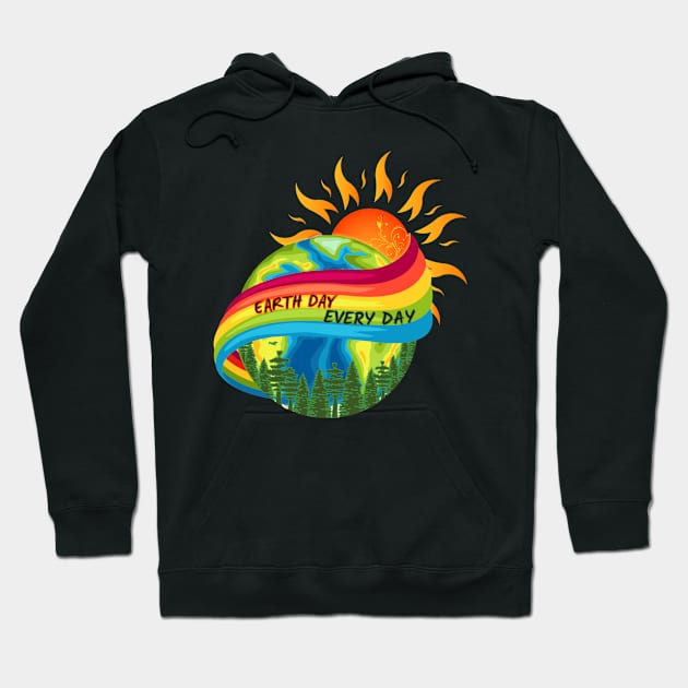 Earth Day Rainbows Hoodie by Orange Otter Designs